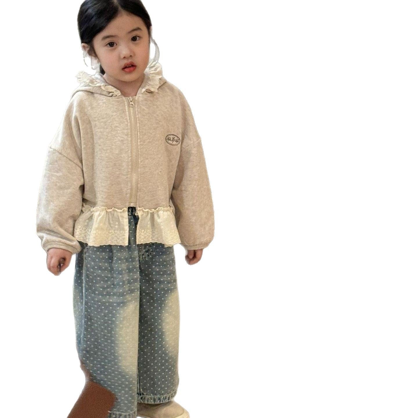 カーディガン・パーカー ジップアップフーディパーカージャケット レースフリルペプラムフリルスウェットジャケット【mh0009205】