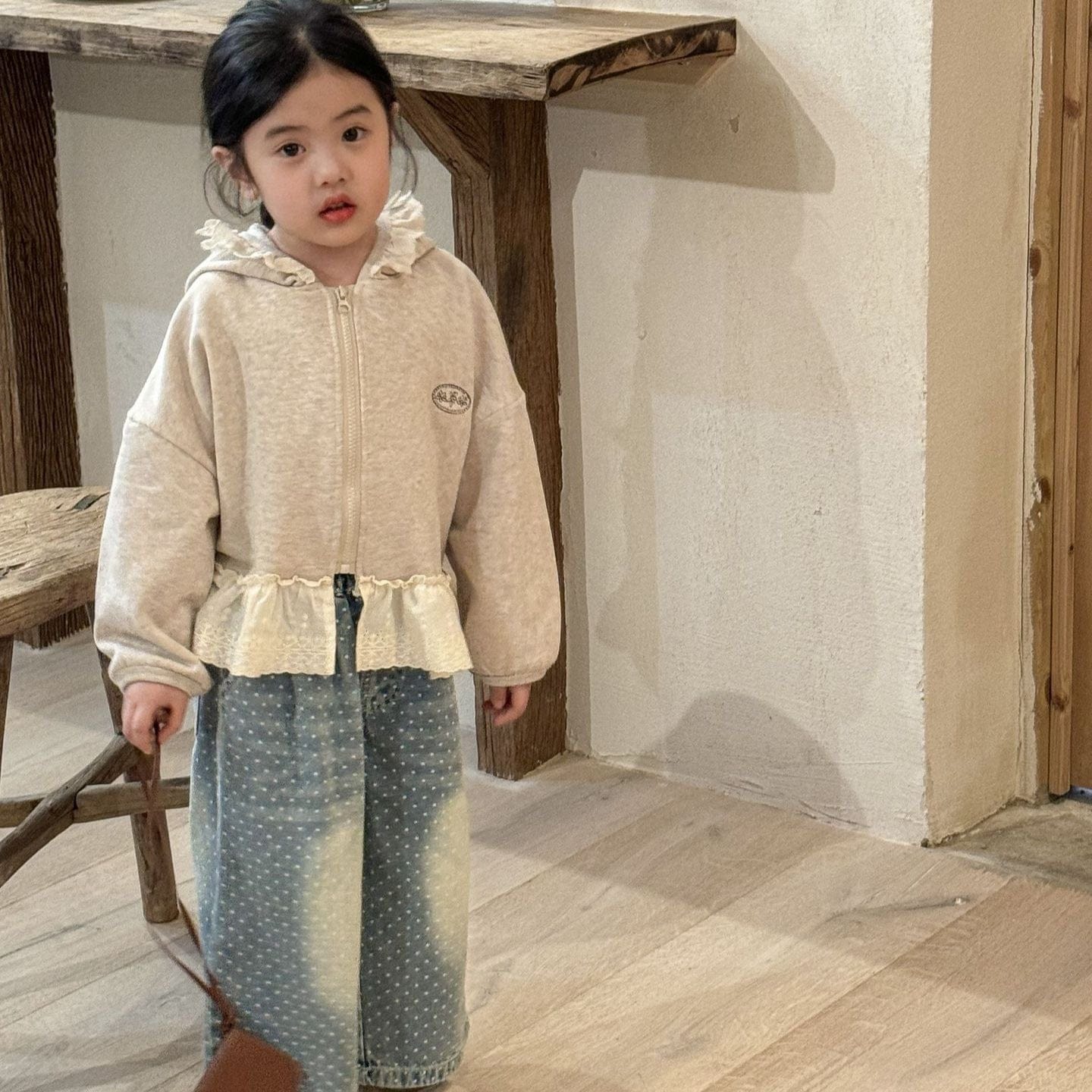 カーディガン・パーカー ジップアップフーディパーカージャケット レースフリルペプラムフリルスウェットジャケット【mh0009205】