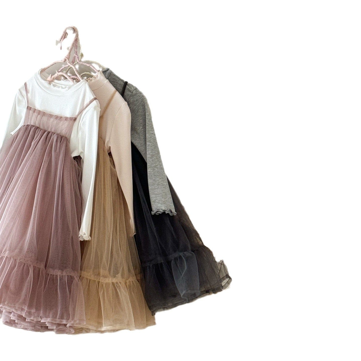 ノースリーブワンピース キャミソールチュールドレスワンピース チュチュキャミワンピドレス【mh0009209】