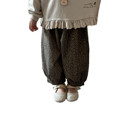 ロングパンツ・スウェットパンツ フラワープリントイージーバルーンパンツ【mh0009224】