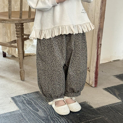 ロングパンツ・スウェットパンツ フラワープリントイージーバルーンパンツ【mh0009224】