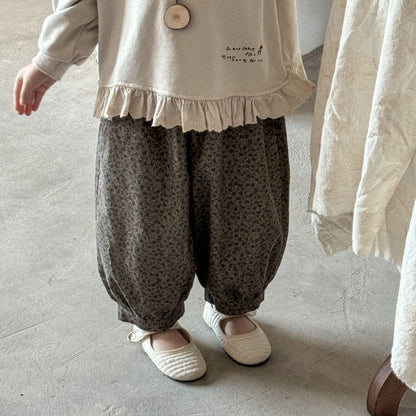 ロングパンツ・スウェットパンツ フラワープリントイージーバルーンパンツ【mh0009224】