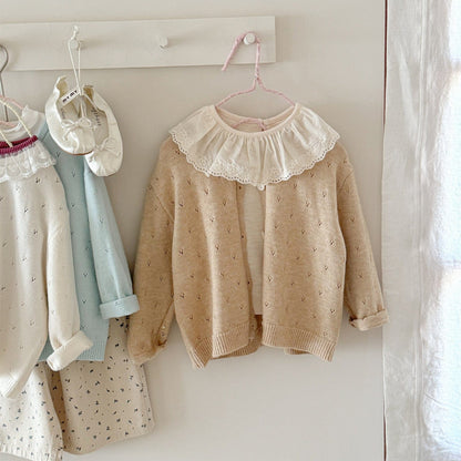 カーディガン・パーカー レースニットガーリーカーディガンジャケット【mh0009231】