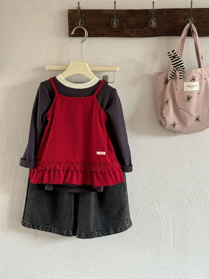 タンクトップ・キャミソール・ノースリーブトップス 裾フリルキャミソールチュニックトップス【mh0010531】