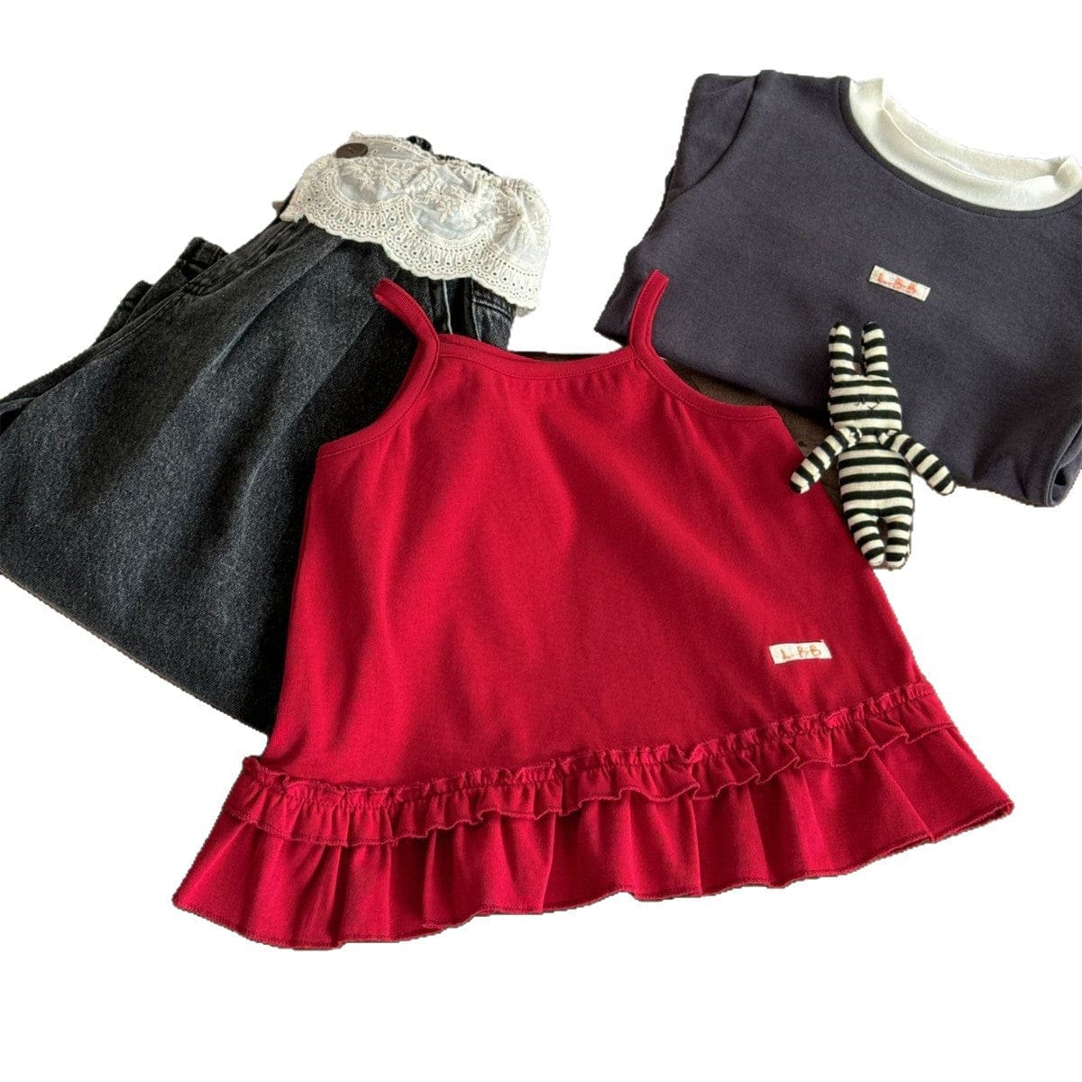 タンクトップ・キャミソール・ノースリーブトップス 裾フリルキャミソールチュニックトップス【mh0010531】