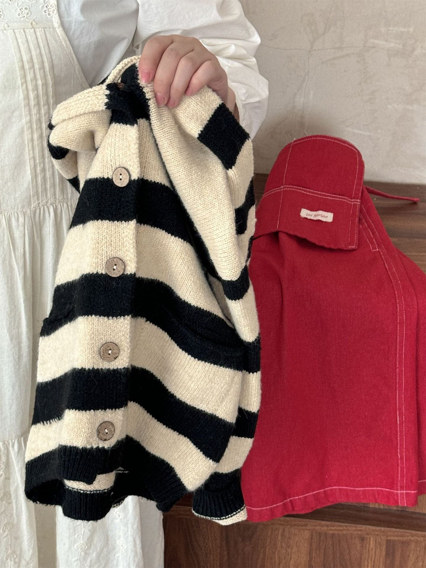 ロングパンツ・スウェットパンツ カフェエプロン+デニムワイドパンツ ペプラム風【mh0010989】