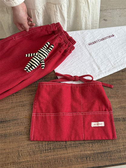 ロングパンツ・スウェットパンツ カフェエプロン+デニムワイドパンツ ペプラム風【mh0010989】