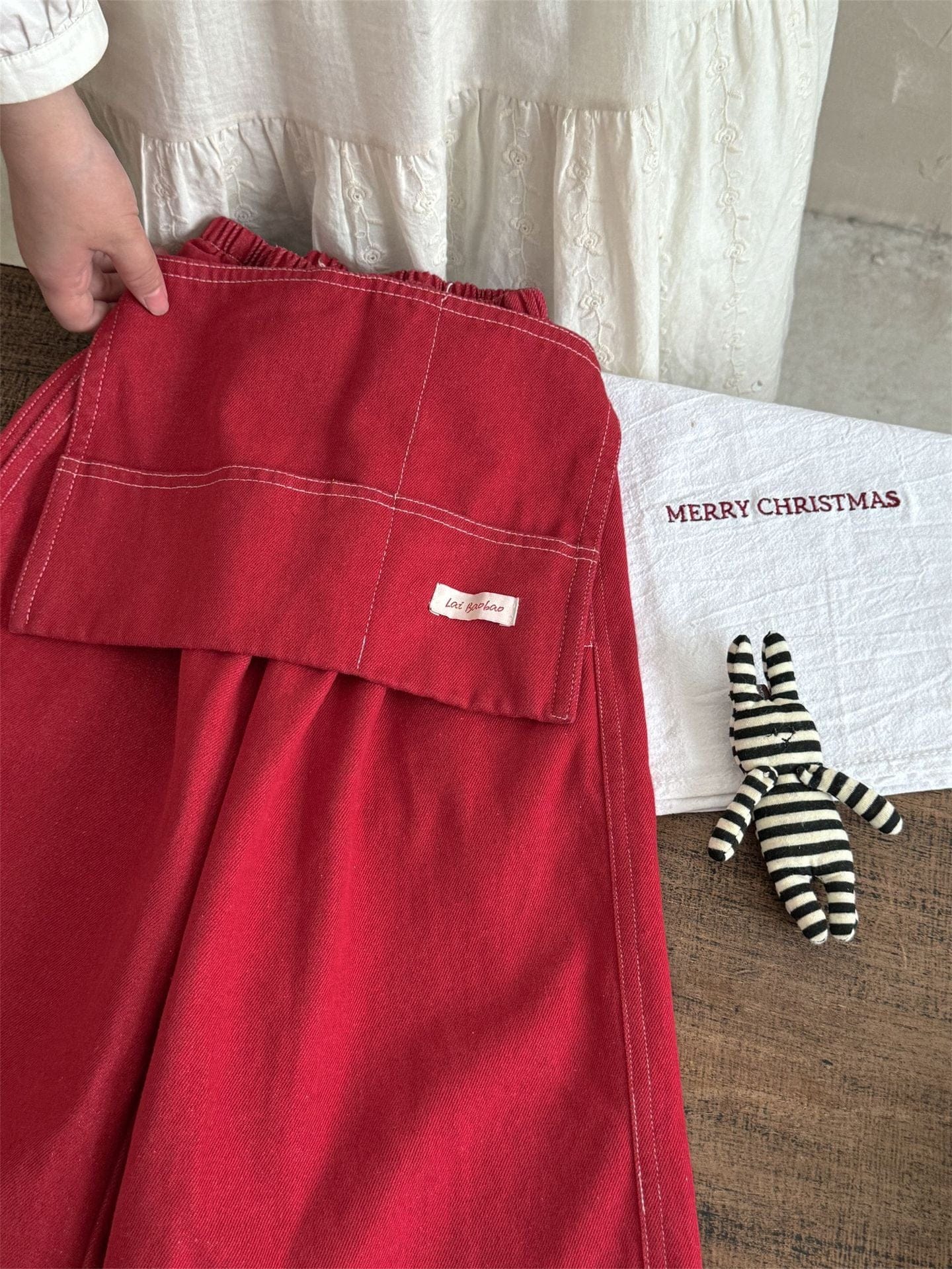 ロングパンツ・スウェットパンツ カフェエプロン+デニムワイドパンツ ペプラム風【mh0010989】