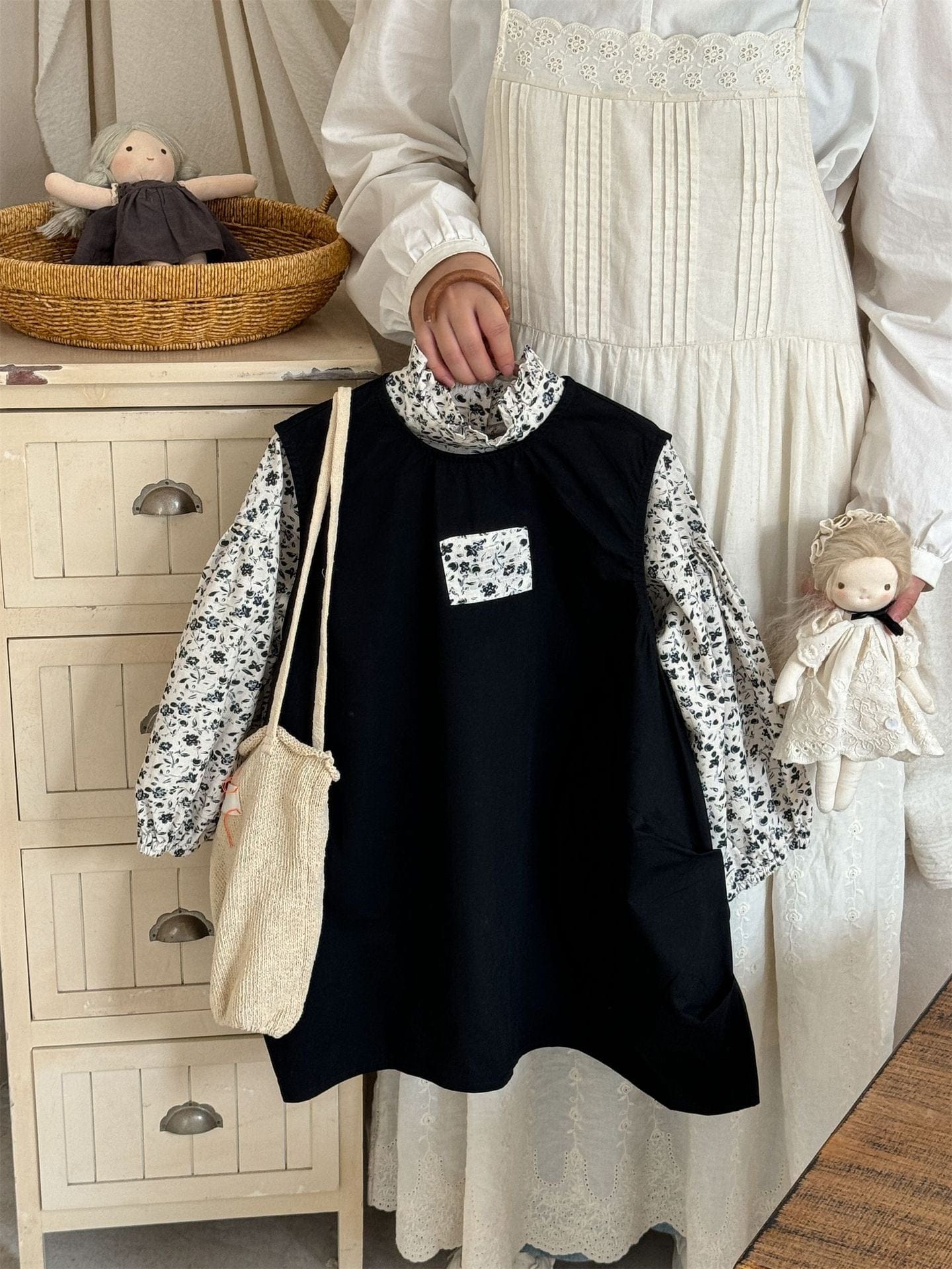 長袖シャツ・ブラウス 小花柄ハイネックブラウス キッズギャザーブラウス【mh0010994】