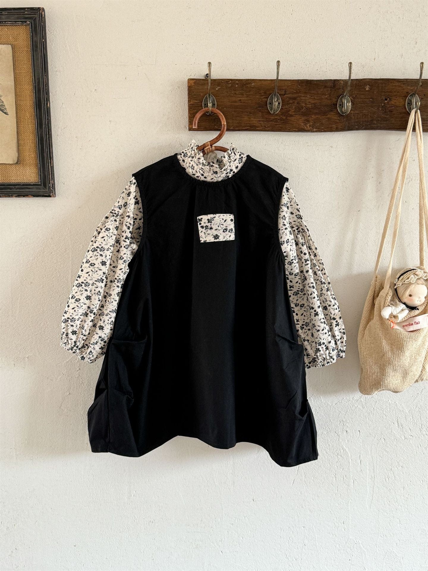 長袖シャツ・ブラウス 小花柄ハイネックブラウス キッズギャザーブラウス【mh0010994】