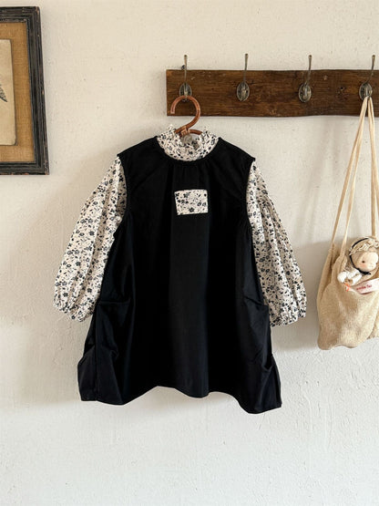 長袖シャツ・ブラウス 小花柄ハイネックブラウス キッズギャザーブラウス【mh0010994】