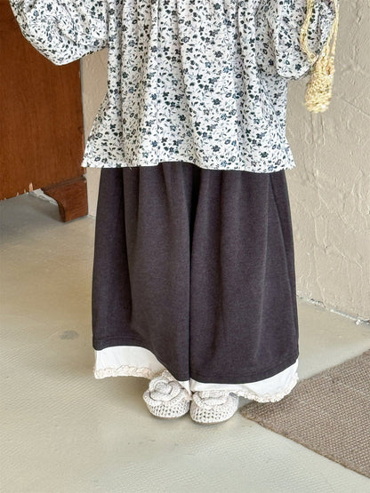 長袖シャツ・ブラウス 小花柄ハイネックブラウス キッズギャザーブラウス【mh0010994】