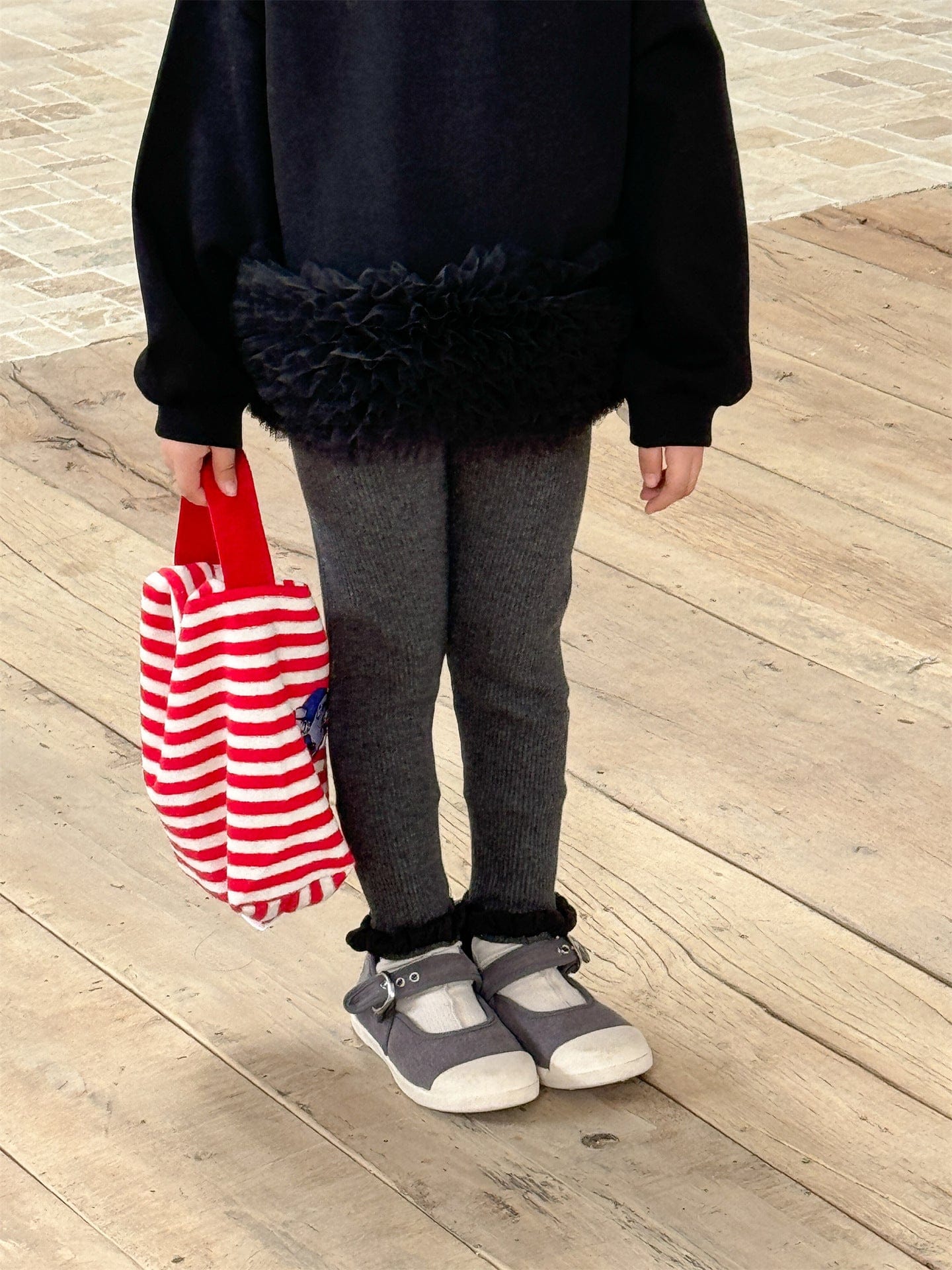 レギンスパンツ フリル裾メロウリブレギンス キッズパンツ【mh0011003】