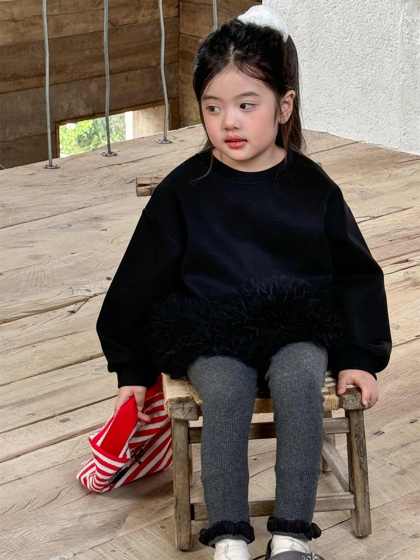 レギンスパンツ フリル裾メロウリブレギンス キッズパンツ【mh0011003】