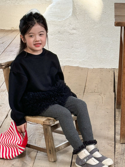 レギンスパンツ フリル裾メロウリブレギンス キッズパンツ【mh0011003】