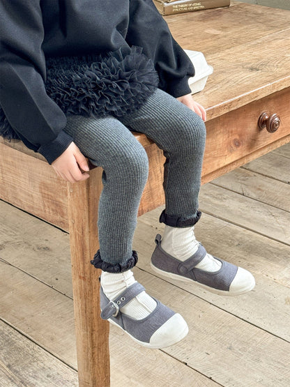 レギンスパンツ フリル裾メロウリブレギンス キッズパンツ【mh0011003】