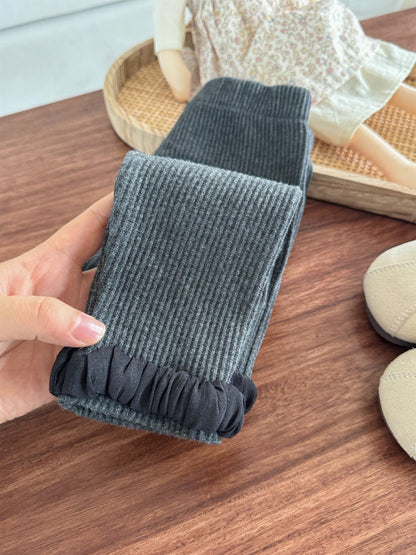 レギンスパンツ フリル裾メロウリブレギンス キッズパンツ【mh0011003】