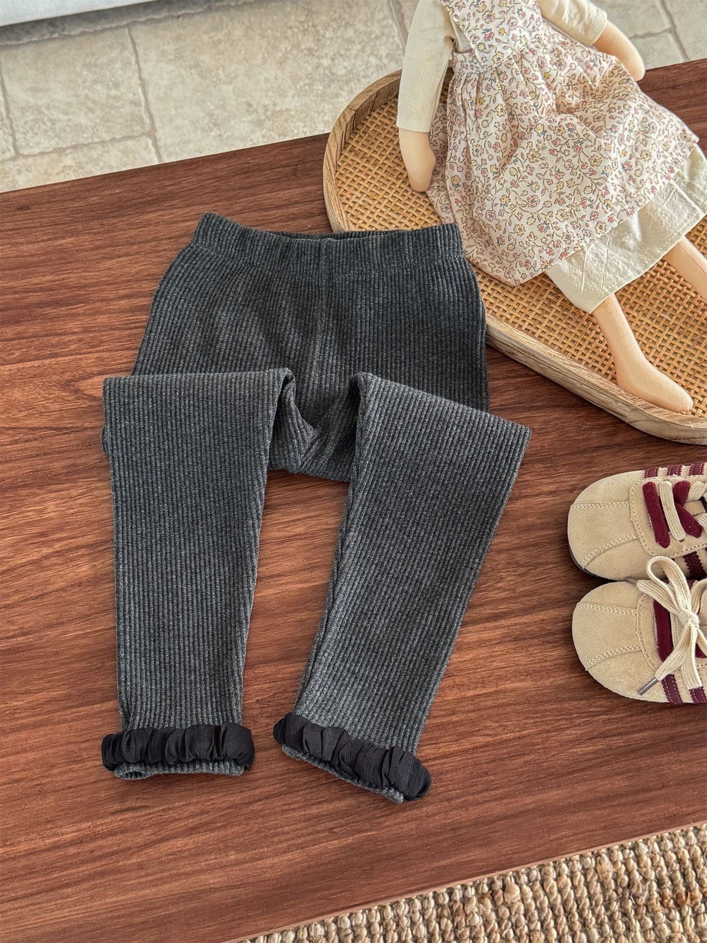 レギンスパンツ フリル裾メロウリブレギンス キッズパンツ【mh0011003】