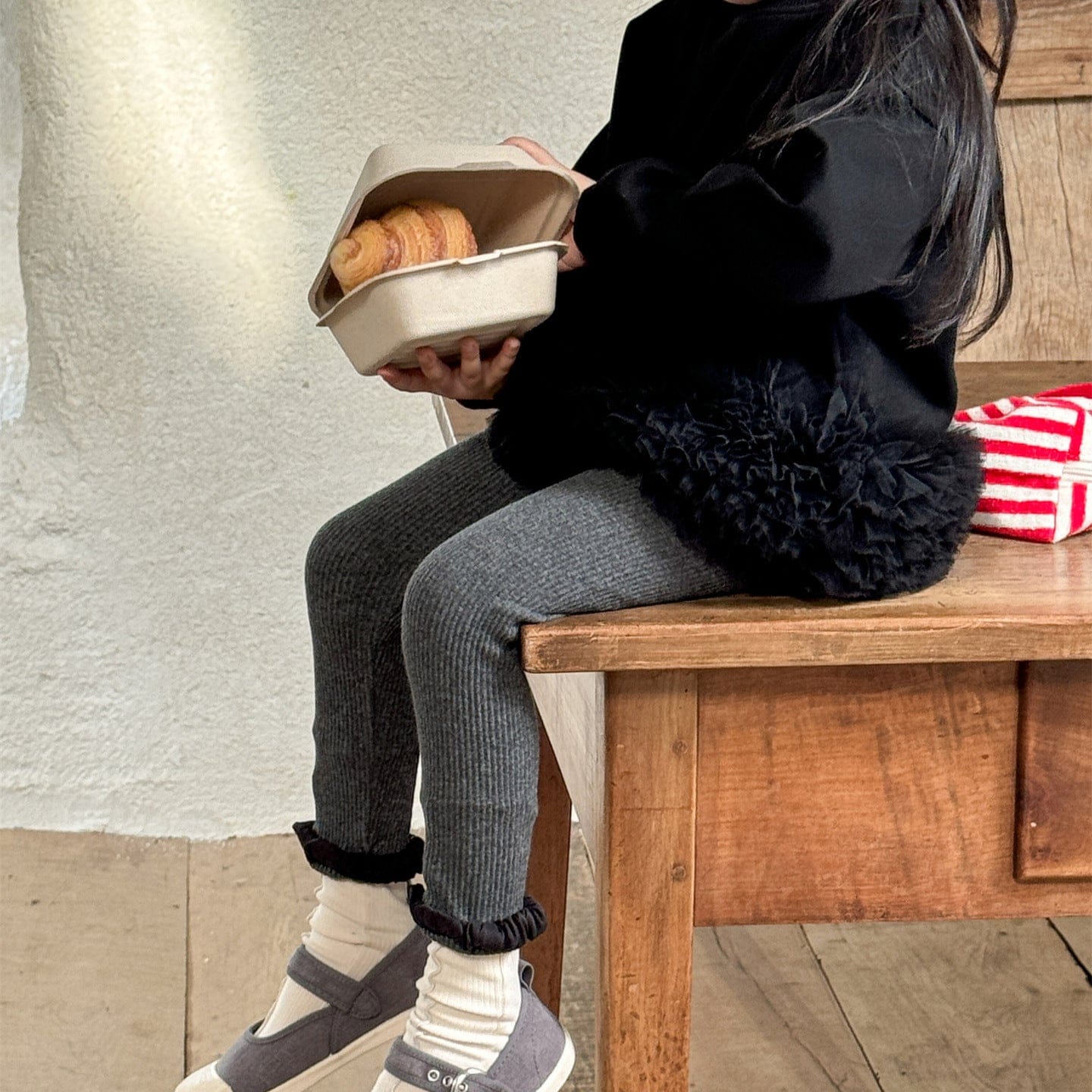 レギンスパンツ フリル裾メロウリブレギンス キッズパンツ【mh0011003】