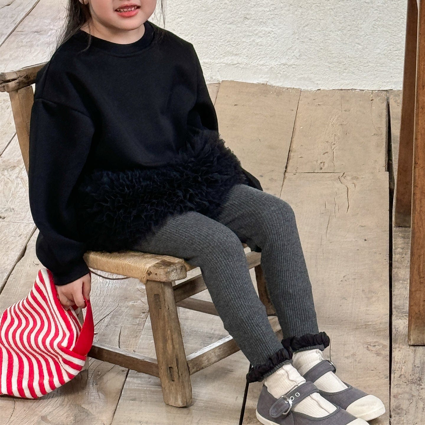 レギンスパンツ フリル裾メロウリブレギンス キッズパンツ【mh0011003】