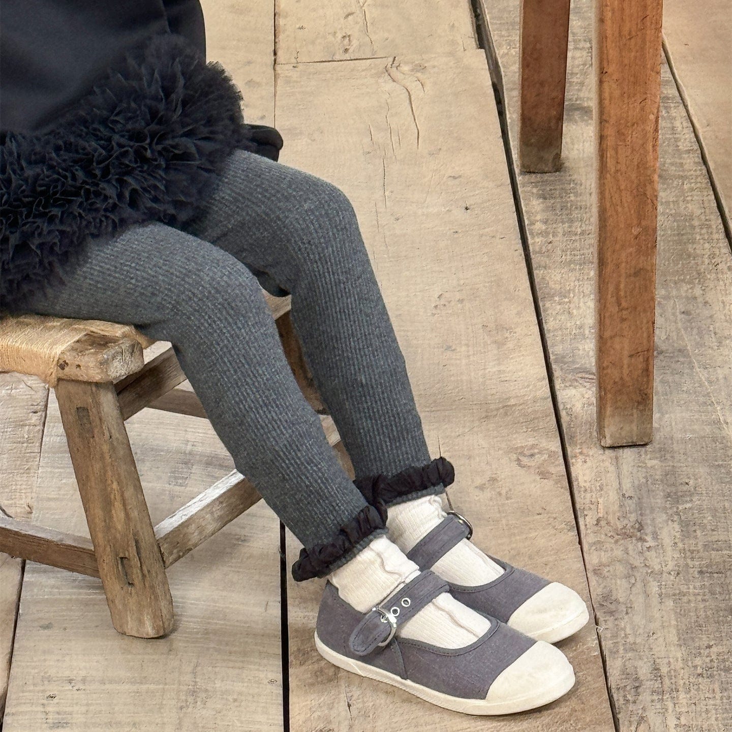 レギンスパンツ フリル裾メロウリブレギンス キッズパンツ【mh0011003】