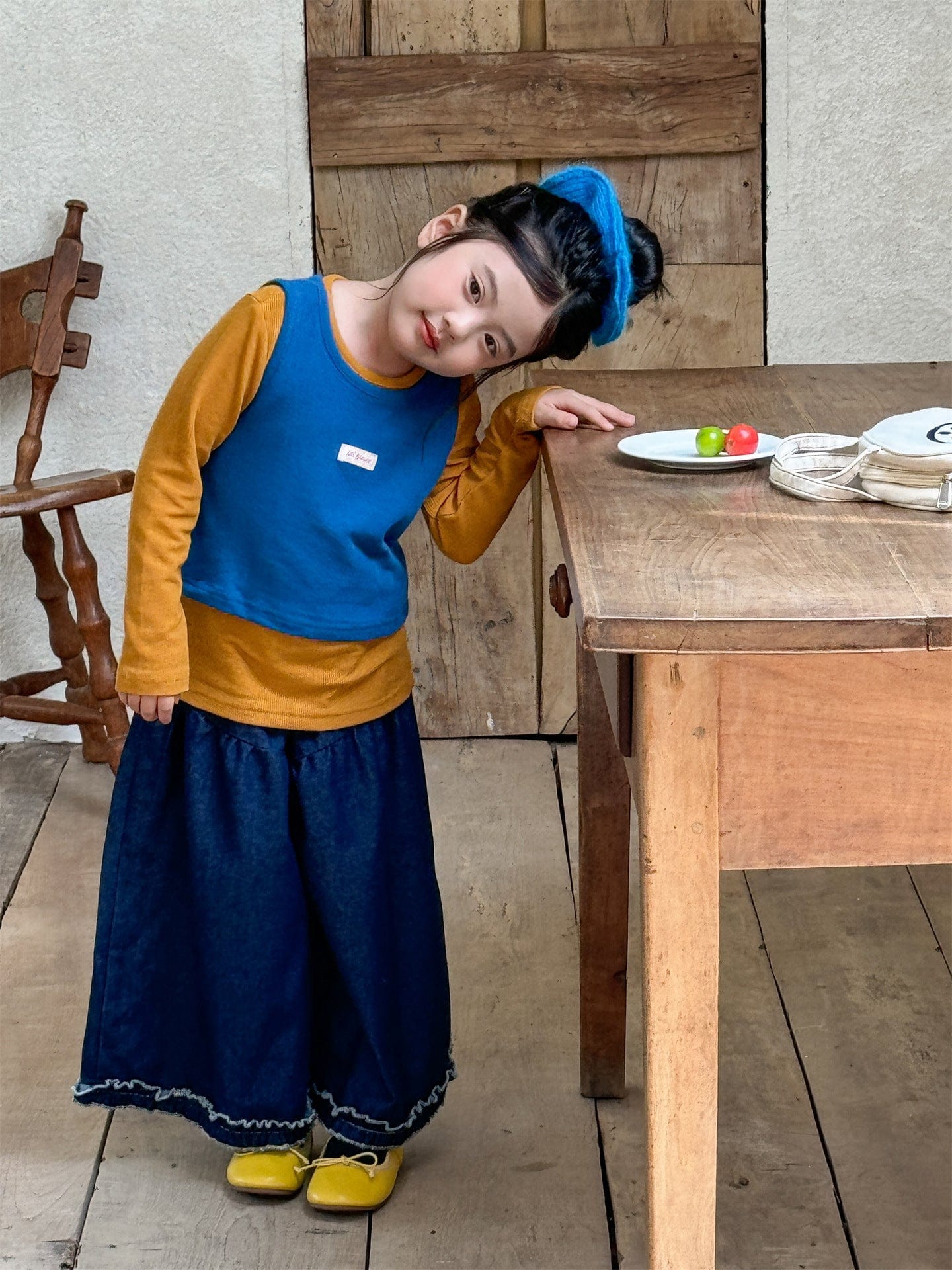 デニムパンツ フリルヘムデニムガウチョパンツ【mh0011006】