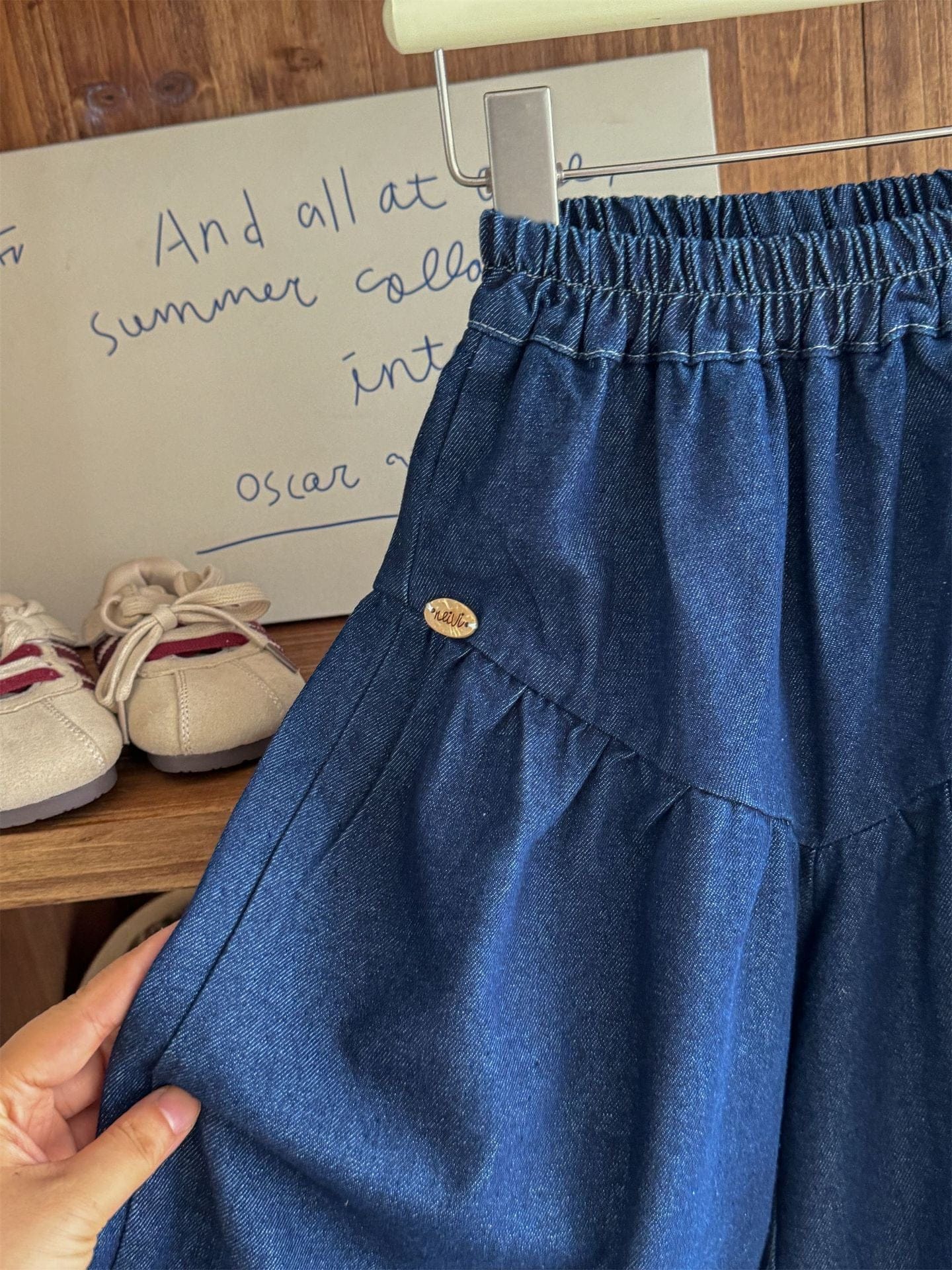 デニムパンツ フリルヘムデニムガウチョパンツ【mh0011006】