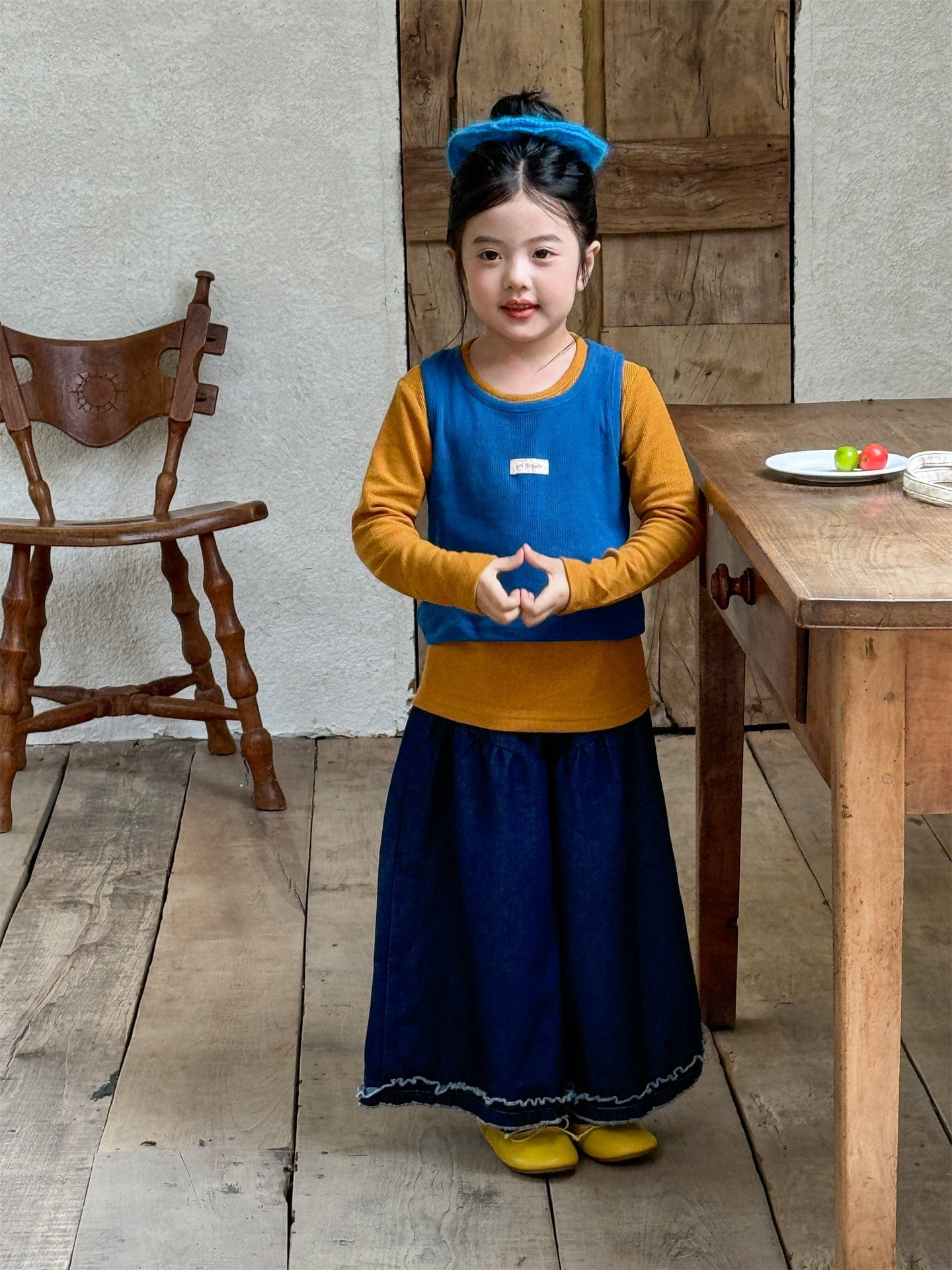 デニムパンツ フリルヘムデニムガウチョパンツ【mh0011006】