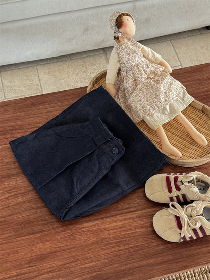 デニムパンツ ストレートワイドデニムパンツ キッズイージーパンツ【mh0011007】