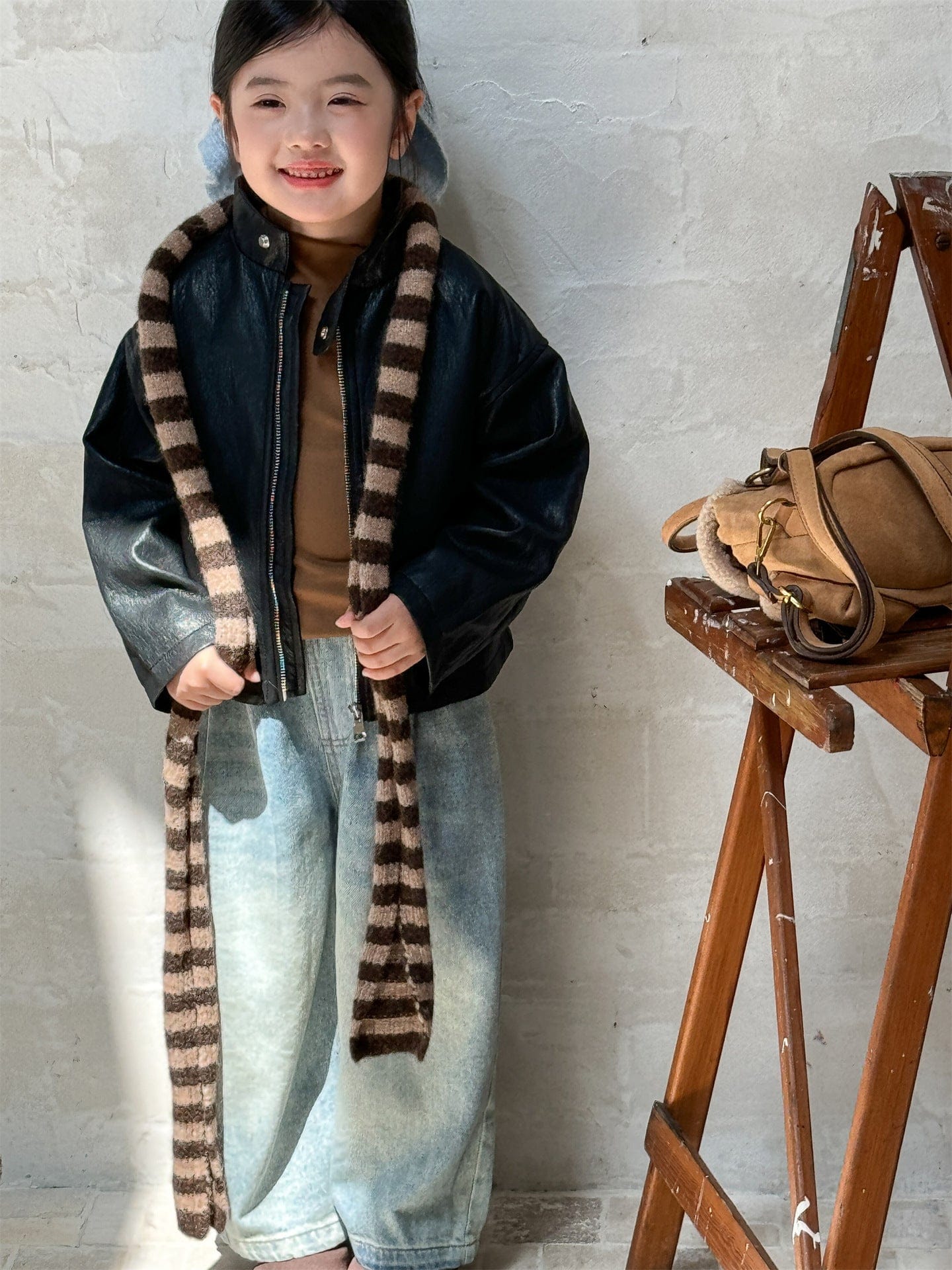 ショートコート・ジャケット・ジャンパー フェイクレザーライダースジャケット キッズブルゾン【mh0011008】