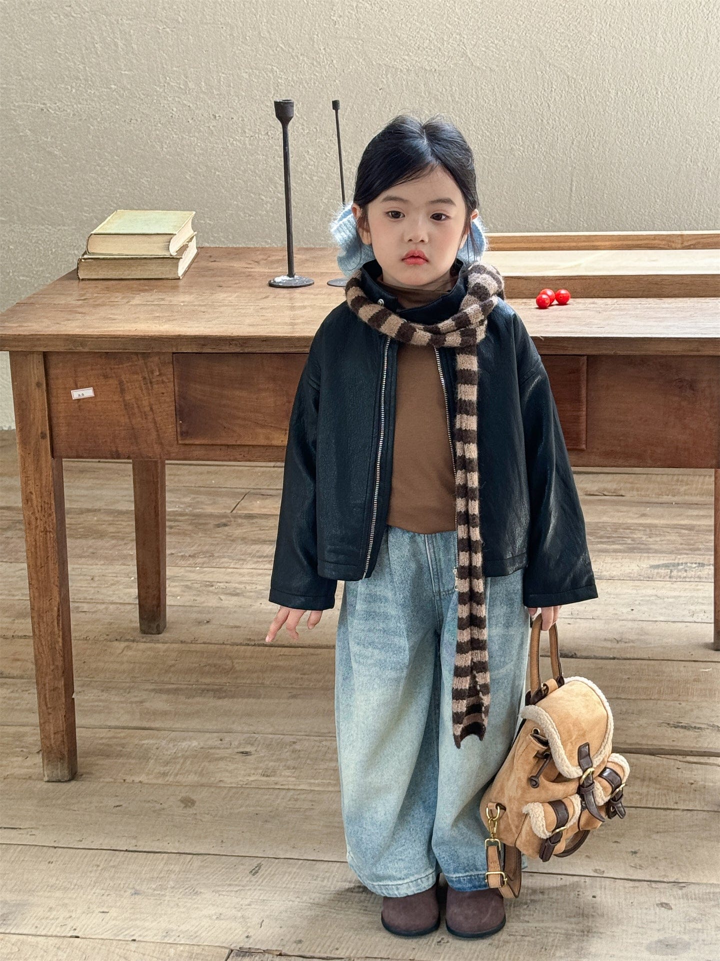 ショートコート・ジャケット・ジャンパー フェイクレザーライダースジャケット キッズブルゾン【mh0011008】