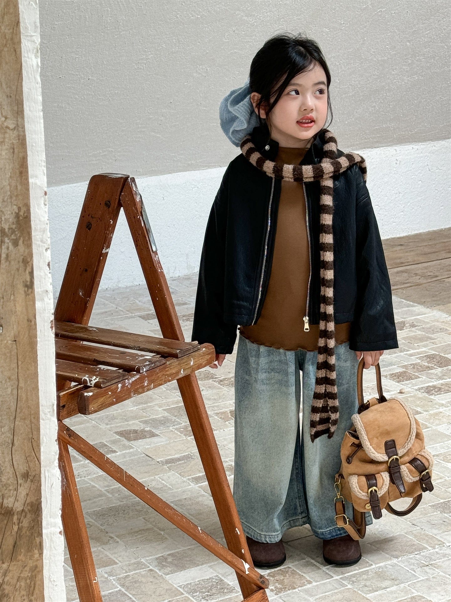 ショートコート・ジャケット・ジャンパー フェイクレザーライダースジャケット キッズブルゾン【mh0011008】