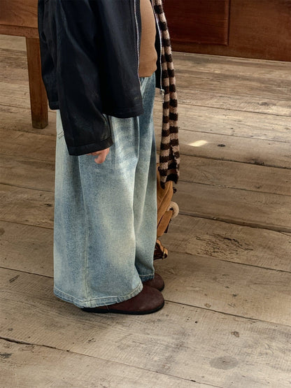 ショートコート・ジャケット・ジャンパー フェイクレザーライダースジャケット キッズブルゾン【mh0011008】