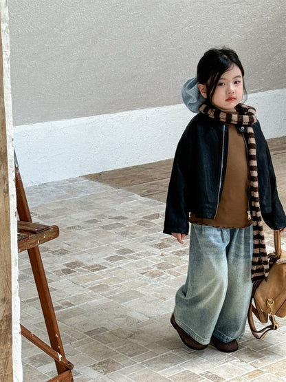 ショートコート・ジャケット・ジャンパー フェイクレザーライダースジャケット キッズブルゾン【mh0011008】