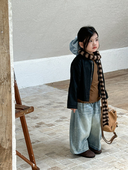 ショートコート・ジャケット・ジャンパー フェイクレザーライダースジャケット キッズブルゾン【mh0011008】