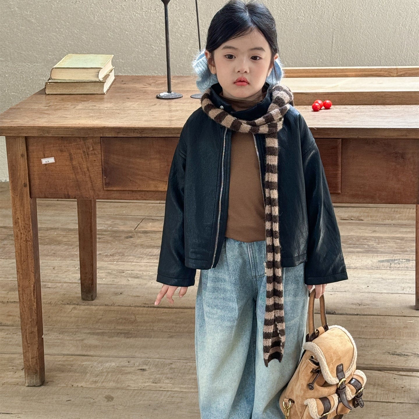 ショートコート・ジャケット・ジャンパー フェイクレザーライダースジャケット キッズブルゾン【mh0011008】