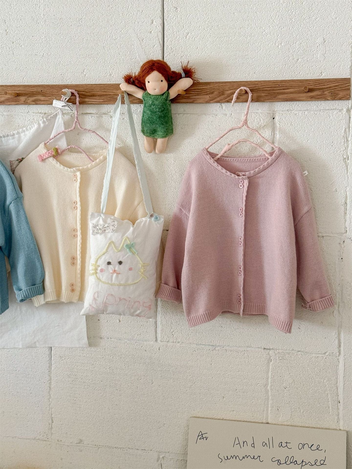 カーディガン・パーカー Pink / 90cm ニットカーディガン ダブルボタンシンプルプレッピーカーディガンジャケット【mh0009204】