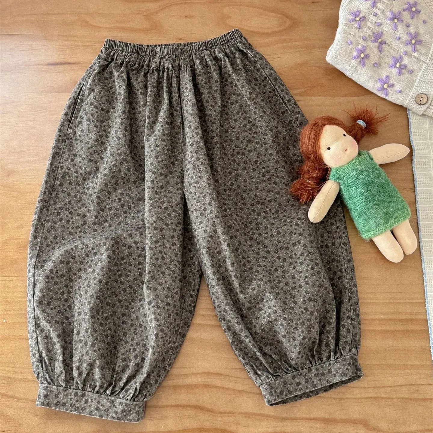 ロングパンツ・スウェットパンツ printed / 2T (90) キッズパンツ フラワープリントルーズロングランタンパンツ【mh-0008938】