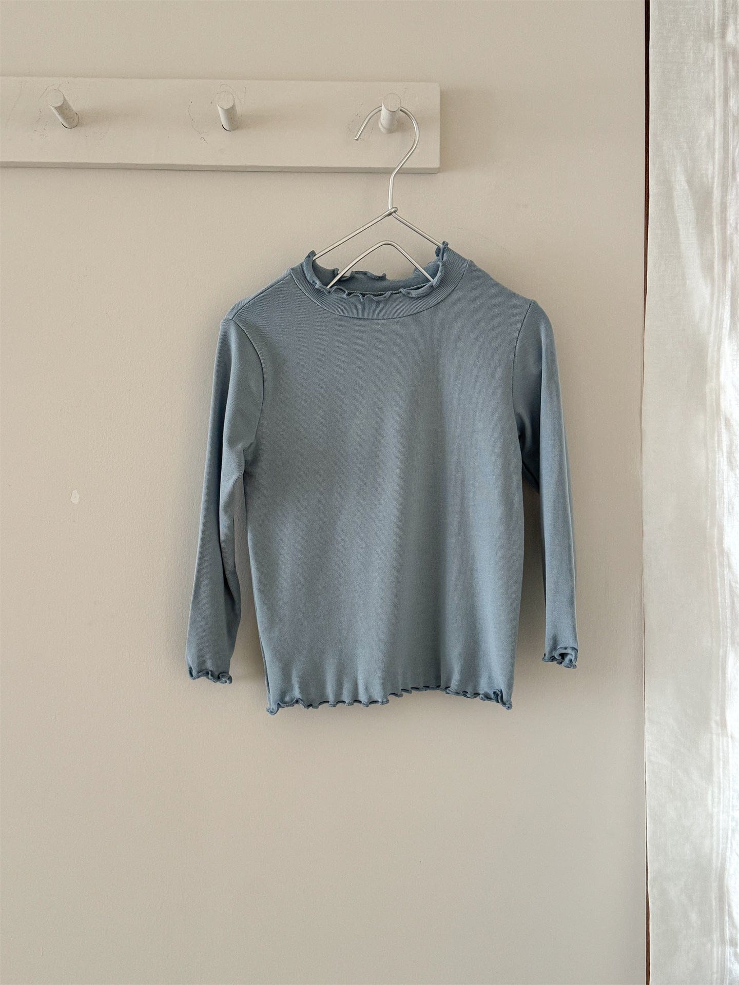 長袖Tシャツ Light Blue / 90cm 長袖Tシャツ シンプルベーシックフリルインナーTシャツ【mh0009203】
