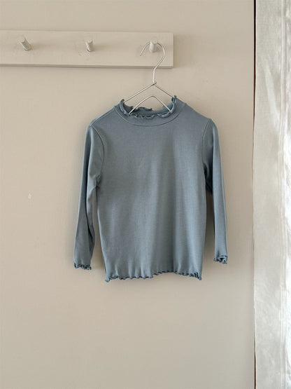長袖Tシャツ Light Blue / 90cm 長袖Tシャツ シンプルベーシックフリルインナーTシャツ【mh0009203】
