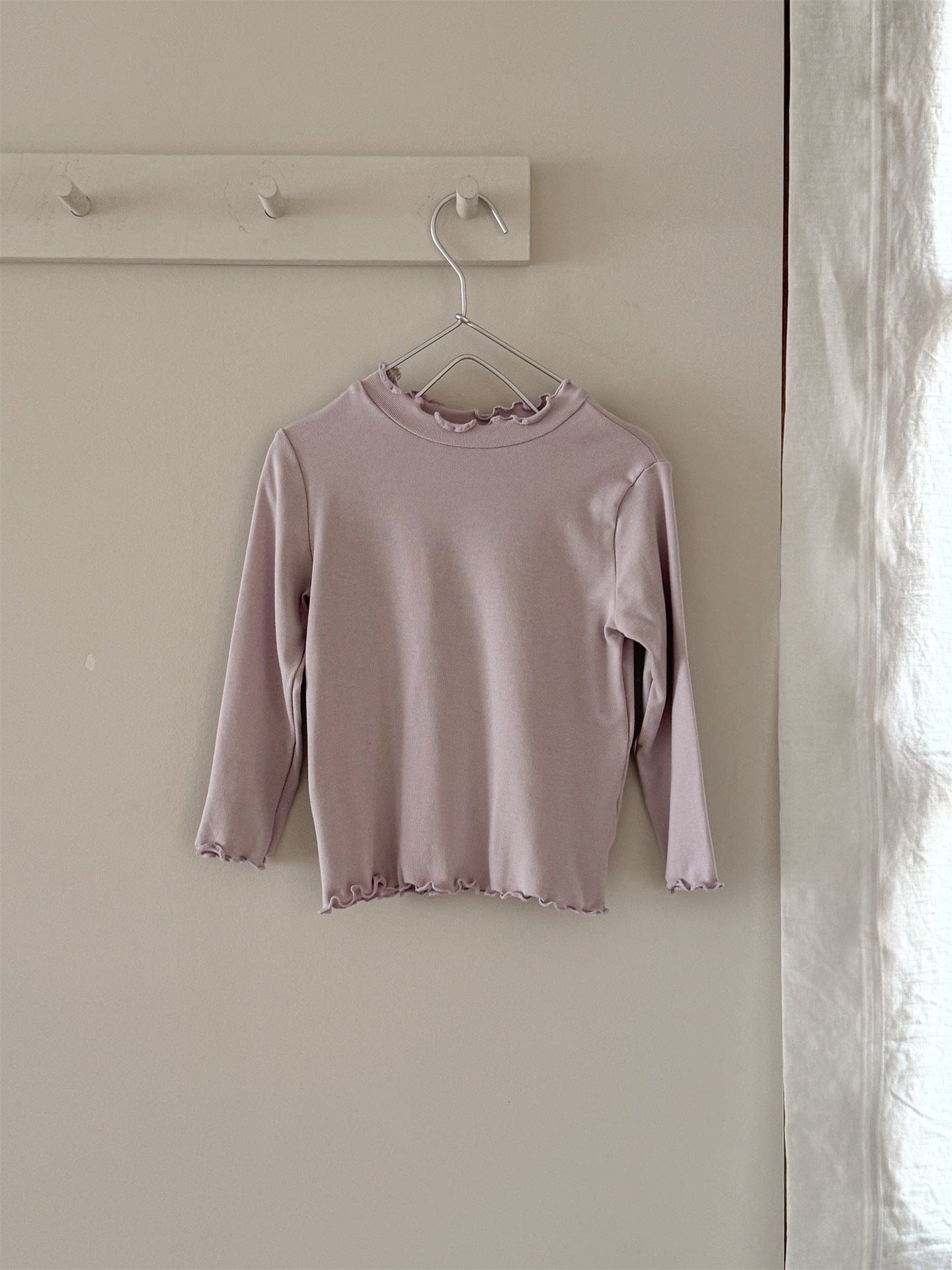 長袖Tシャツ Light Purple / 90cm 長袖Tシャツ シンプルベーシックフリルインナーTシャツ【mh0009203】