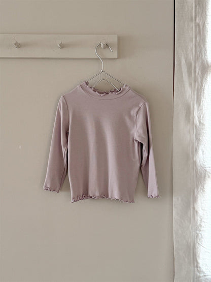 長袖Tシャツ Light Purple / 90cm 長袖Tシャツ シンプルベーシックフリルインナーTシャツ【mh0009203】