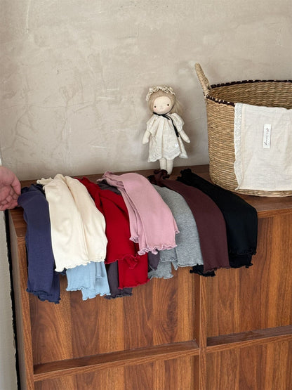 長袖Tシャツ メロウフリルシンプル長袖Tシャツカットソー【mh0010529】