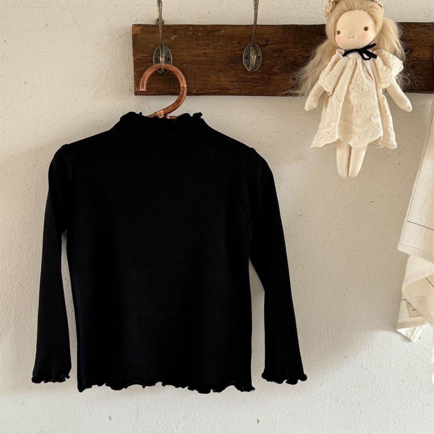 長袖Tシャツ メロウフリルシンプル長袖Tシャツカットソー【mh0010529】