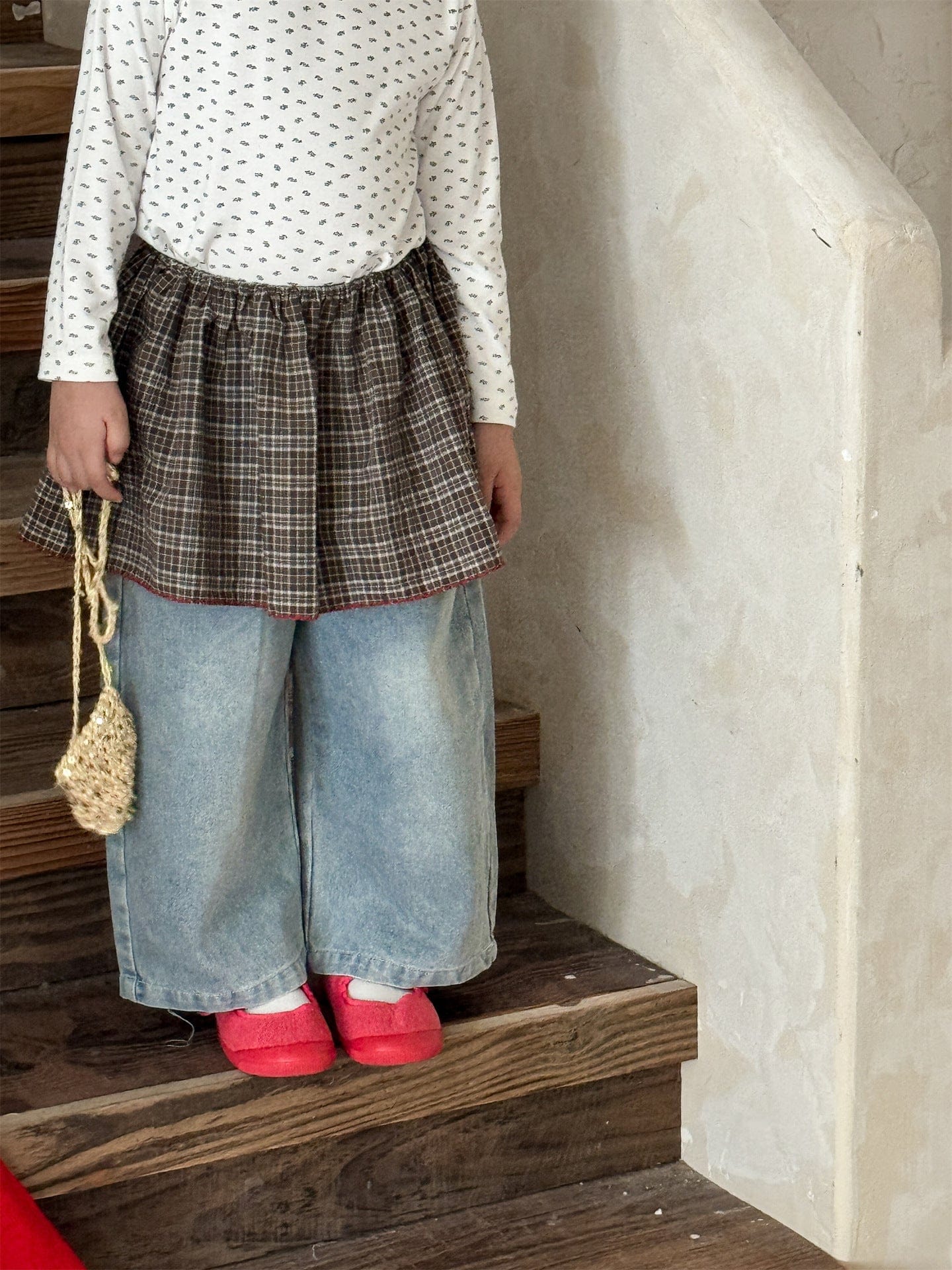 長袖Tシャツ メロウフリル襟小花柄長袖Tシャツ キッズカットソー【mh0011000】