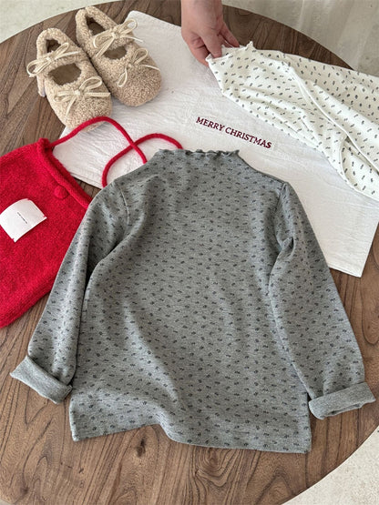 長袖Tシャツ メロウフリル襟小花柄長袖Tシャツ キッズカットソー【mh0011000】