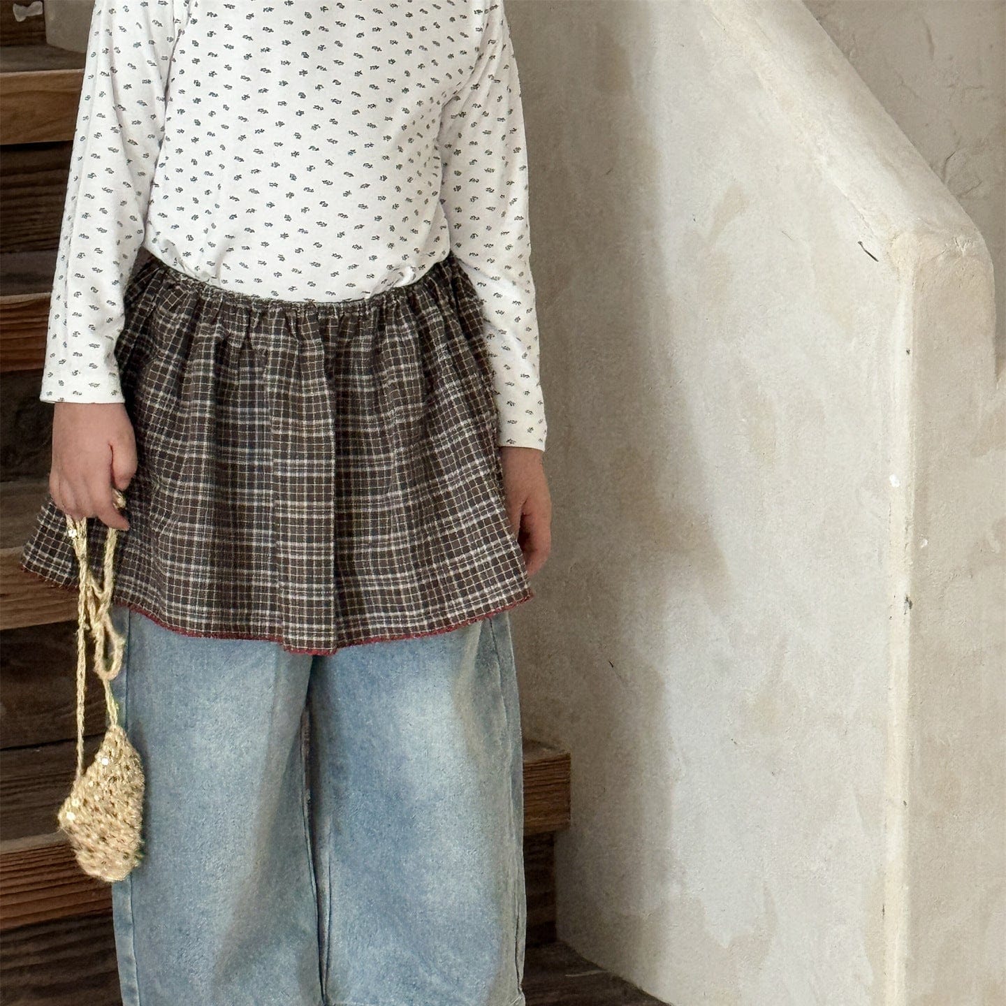 長袖Tシャツ メロウフリル襟小花柄長袖Tシャツ キッズカットソー【mh0011000】