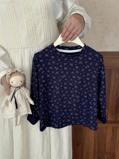 長袖Tシャツ フラワープリント総柄長袖Tシャツ キッズカットソー【mh0011001】