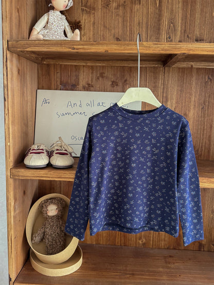 長袖Tシャツ フラワープリント総柄長袖Tシャツ キッズカットソー【mh0011001】