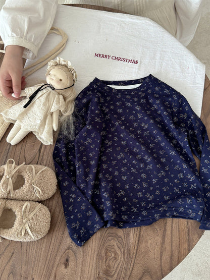 長袖Tシャツ フラワープリント総柄長袖Tシャツ キッズカットソー【mh0011001】